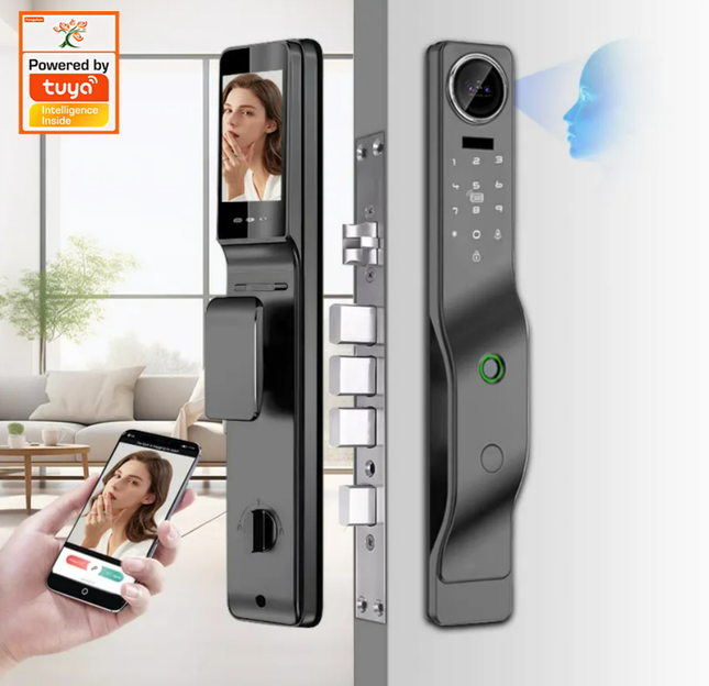 Smart WiFi Fingerprint Door Lock with 3D Face Recognition and App Control