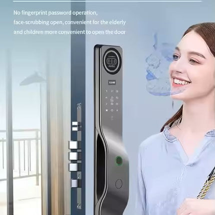 Smart Biometric Door Lock with Fingerprint, Face Recognition, App Control and Key Access