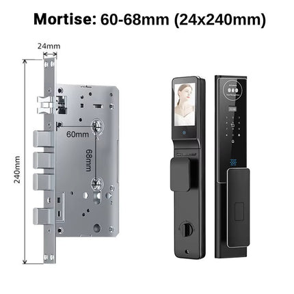 Smart Biometric Door Lock with 3D Face Unlock, Fingerprint, Password and Card Access