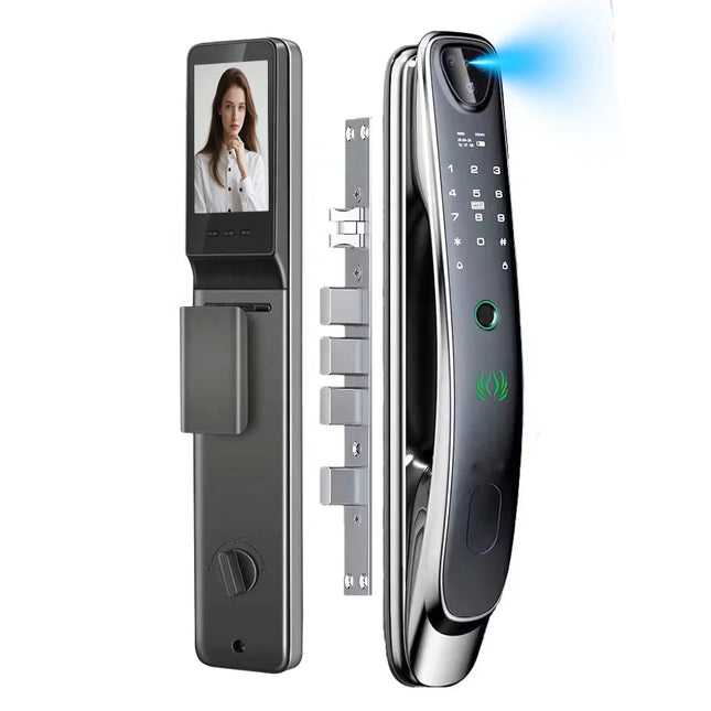 Smart Fingerprint Door Lock with Face Recognition, RFID Card, App Control and USB Emergency Power