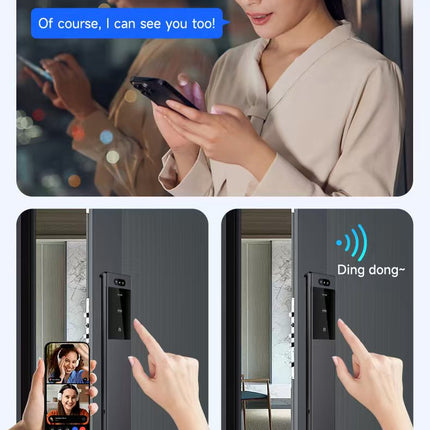 Waterproof Smart Door Lock with Face Recognition, Fingerprint, Password, Card and App Unlock