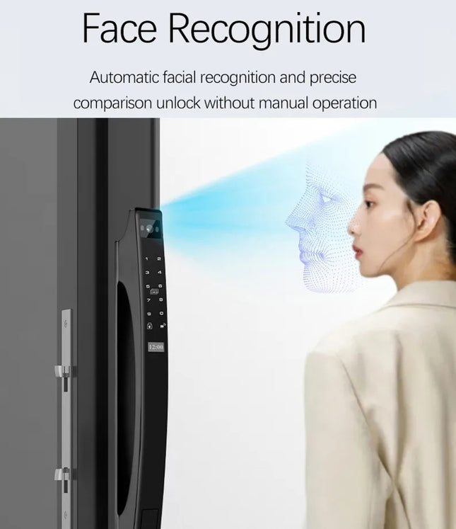 WiFi Smart Door Lock with Face Recognition, Fingerprint, Camera & Multiple Unlock Methods
