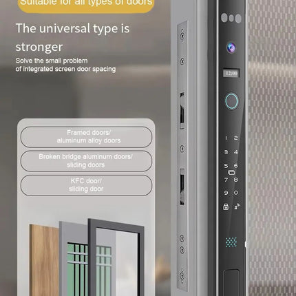 Automatic Smart Door Lock with Face Recognition, Fingerprint, App Control and Camera for Wood Doors