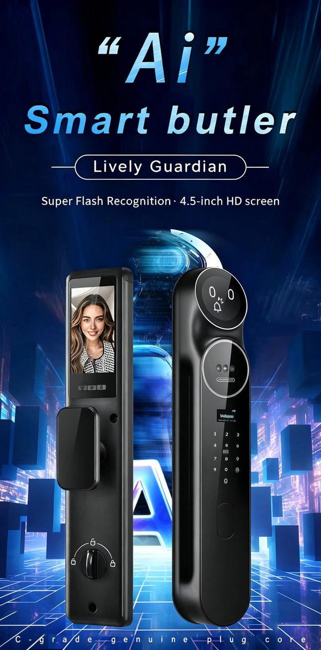 Automatic Smart Door Lock with Fingerprint, Face Recognition, Password and Card Access