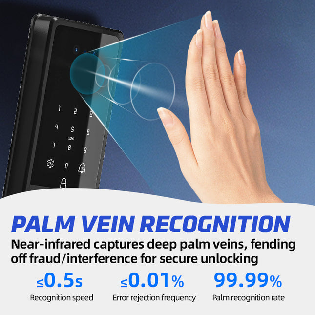 Smart 3D Face Recognition Fingerprint Door Lock with App Control and Rechargeable Battery