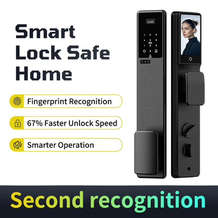 Smart Aluminium Alloy Door Lock with Face Recognition, Fingerprint, Password, Card and Key Access