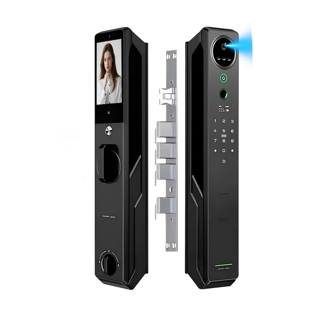 Rechargeable Smart Door Lock with Face Recognition, Fingerprint, App & Key Access