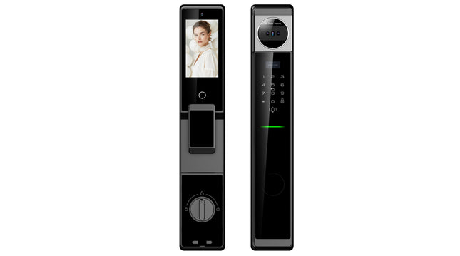 Smart Waterproof Aluminum Door Lock with Face Recognition, Fingerprint, Card and WiFi Control