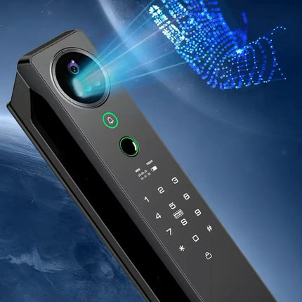 Digital Smart Door Lock with 3D Face ID, Fingerprint Access, Tuya App Control and Camera System