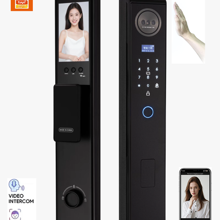 Smart Wi-Fi Door Lock with Face & Palm Recognition, Fingerprint, APP and Key Access