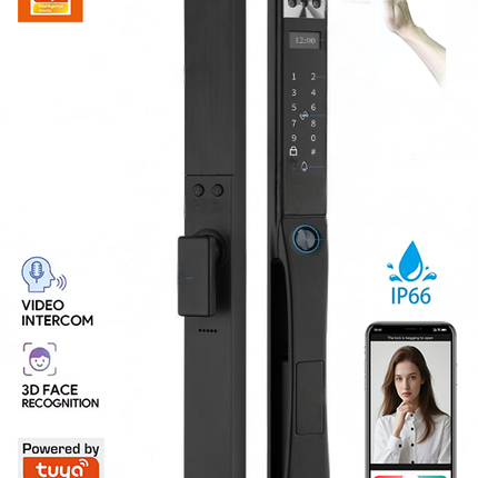 Smart Door Lock with 3D Face Recognition, Fingerprint, Password, App Access and HD Camera
