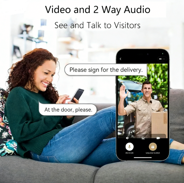 Smart WiFi Fingerprint Door Lock with 3D Face Recognition, Password, Card and Key Access