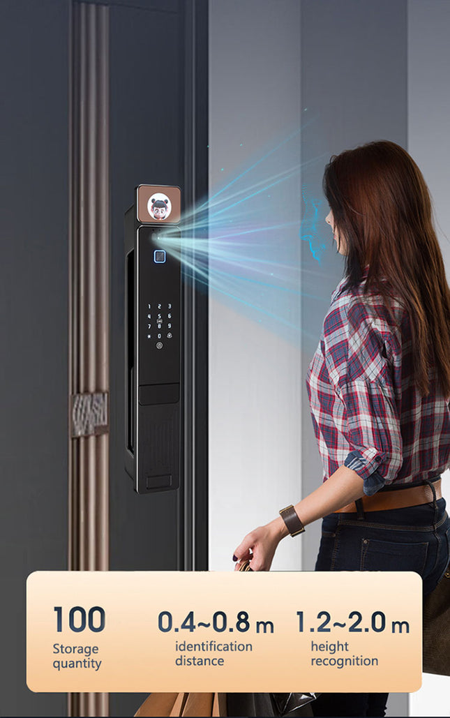 Smart Biometric Door Lock with Face Recognition, Palm Scan, Fingerprint and Tuya WiFi