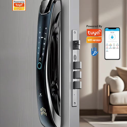 Smart Fingerprint Door Lock with Face Recognition, Camera, Password, Card and Key Access