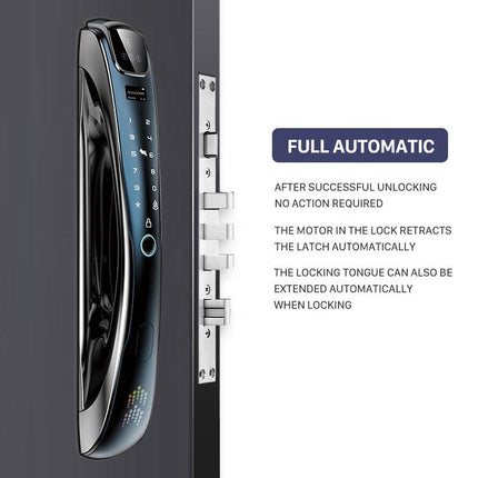 Smart Fingerprint Door Lock with Face Recognition, Camera, Password, Card and Key Access