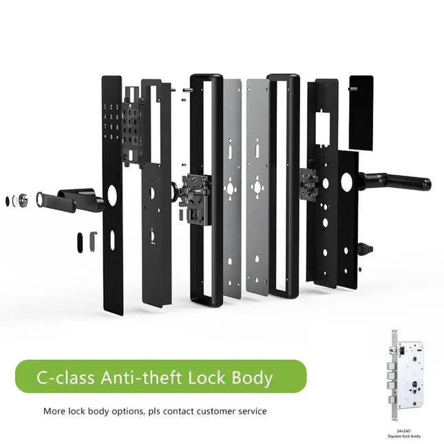 Smart Fingerprint Door Lock with Tuya WiFi App, Card, Password and Mechanical Key Access