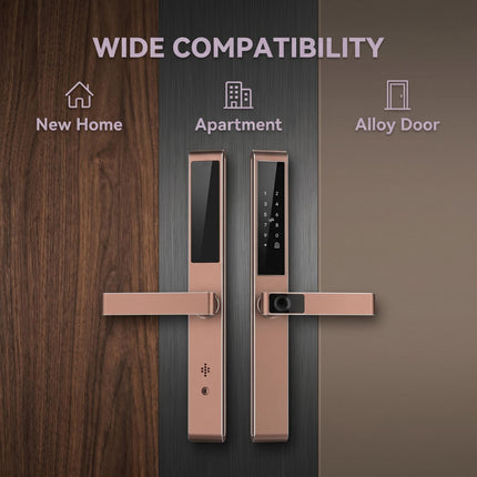 Aluminium Alloy Smart Door Lock with Fingerprint Access and Tuya App Control