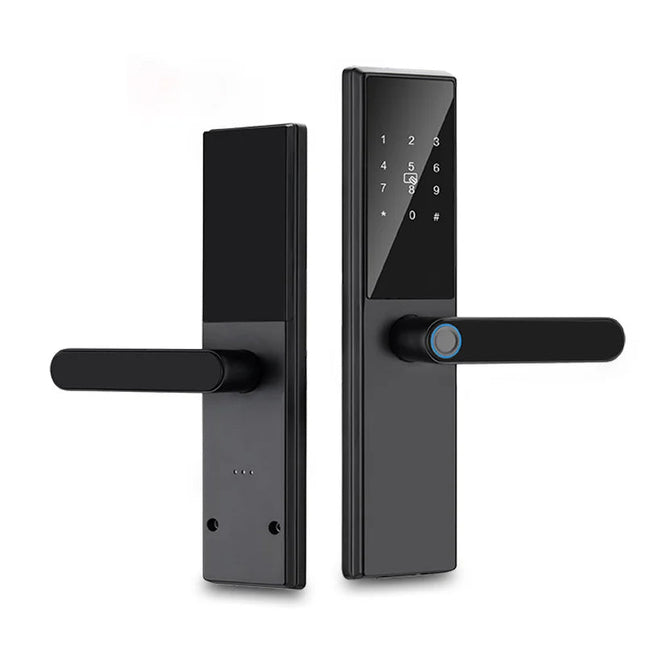 Smart Fingerprint Door Lock with Card, Password and Key Entry for Wood and Metal Doors