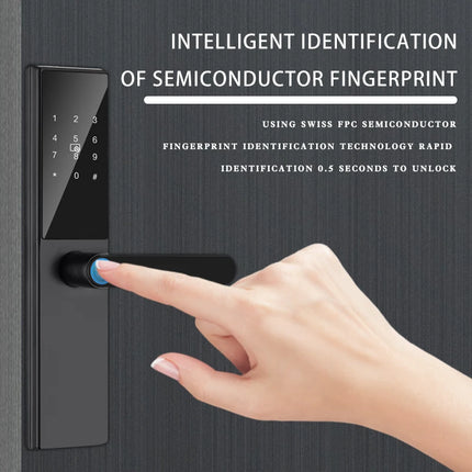 Smart Fingerprint Door Lock with Card, Password and Key Entry for Wood and Metal Doors