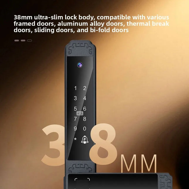 Waterproof Smart Door Lock with Fingerprint, Password and Card Access, USB Power