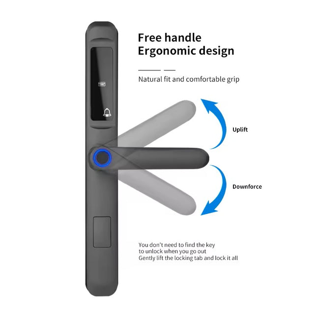 Smart Door Lock with Fingerprint, Password, Card and Key Entry, WiFi Connectivity