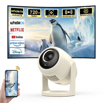 Smart Portable Projector with Auto Focus, WiFi and 720p HD Resolution