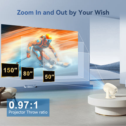 Smart Portable Projector with Auto Focus, WiFi and 720p HD Resolution