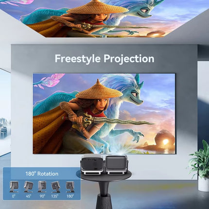 Mini Smart Projector 720P with Android 12, 1080P Support and Built-In Speaker