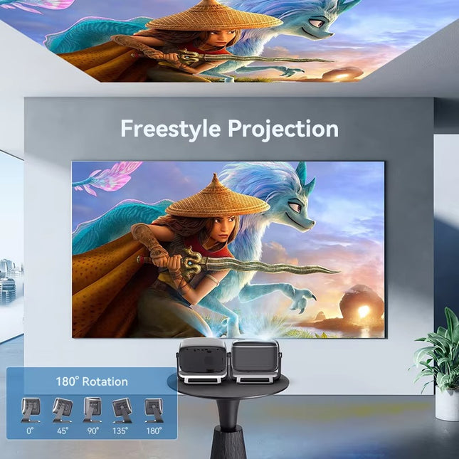 Mini Smart Projector 720P with Android 12, 1080P Support and Built-In Speaker