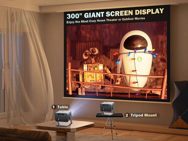 720P Portable Home Projector with 1080P Support and Built-In Speakers