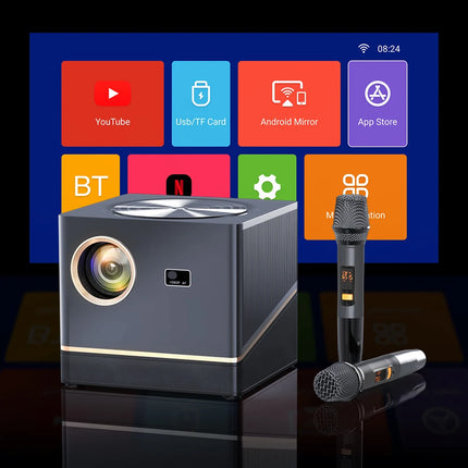 Portable 1080P LCD Projector with Android 12, WiFi 6 and 4K Video Support