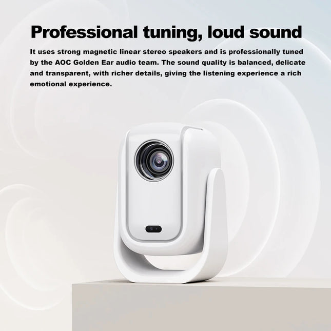 720P HD LCD Projector 230 ANSI Lumens with Built-In Speakers for Home Office and Education