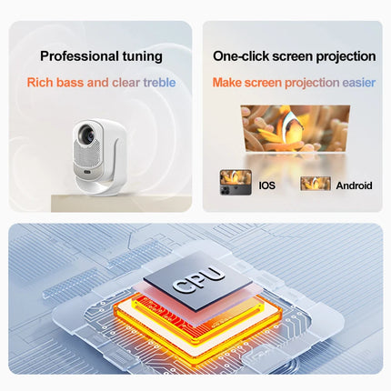 Smart 1080P LCD Projector with Auto Focus, 3D Support and Built-In Stereo Speakers