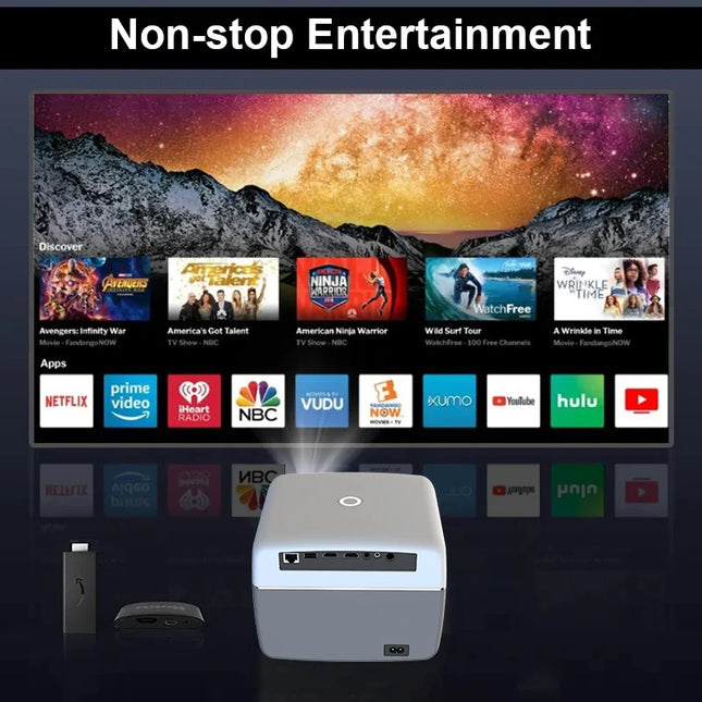 Portable 1080P Full HD LCD Projector with 300 ANSI Lumens and Built-In Stereo