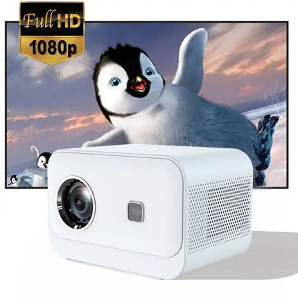 Compact LED Projector 300 ANSI Lumens 1080P Full HD Android 12 WiFi Home Cinema