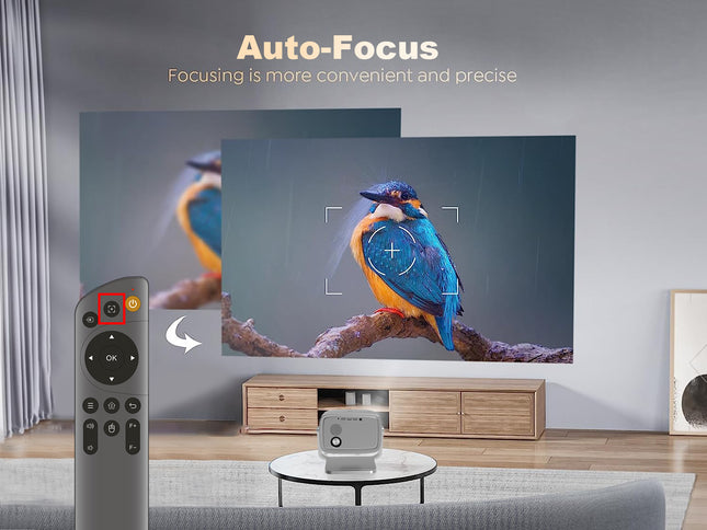 1080P FHD Smart Projector with WiFi, Bluetooth and Auto Focus