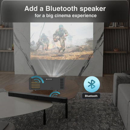 Smart Home Cinema Projector 1080P 1500 ANSI Lumens with Android 13 and WiFi
