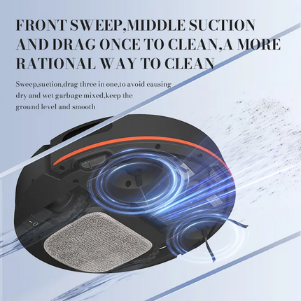 Rechargeable Robot Vacuum Cleaner with Mopping Function, 335ml Dust Box and 100ml Water Tank