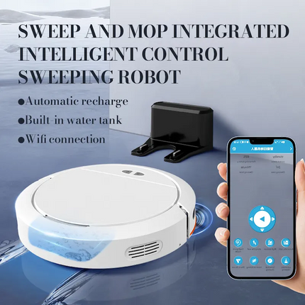 Rechargeable Robot Vacuum Cleaner with Mopping Function, 335ml Dust Box and 100ml Water Tank