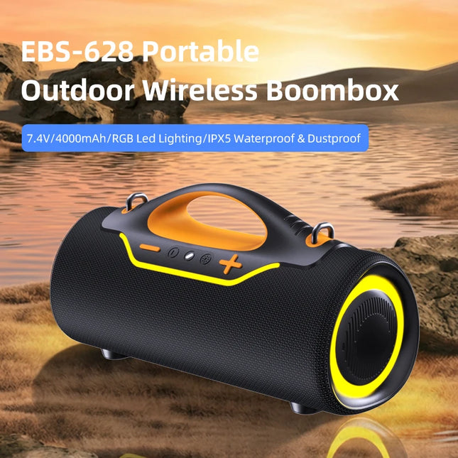 Portable Bluetooth Speaker with RGB Lighting, Dual Speaker Design and 50-100W Output