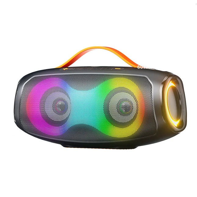 Portable Boombox Bluetooth 5.4 Speaker with RGB LED Lighting for Indoor and Outdoor Use