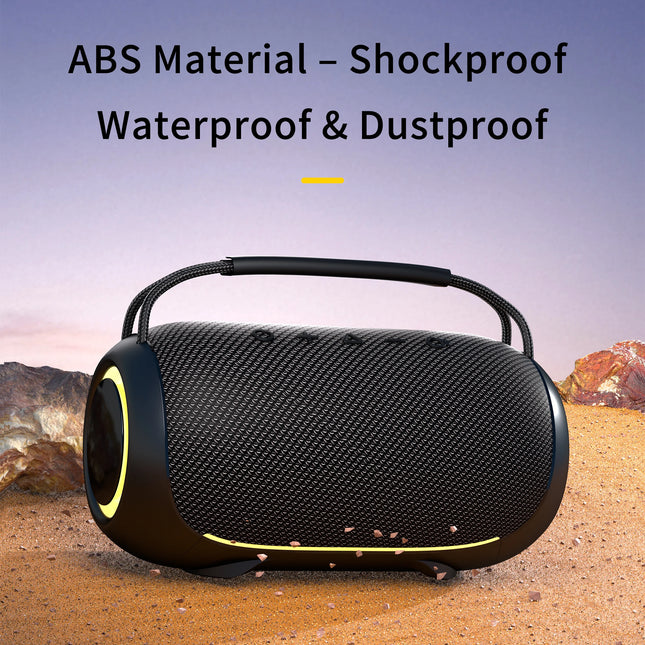 Portable Bluetooth Speaker 40W with RGB LED Lights, 3 EQ Modes, IPX5 Waterproof & Rechargeable Battery