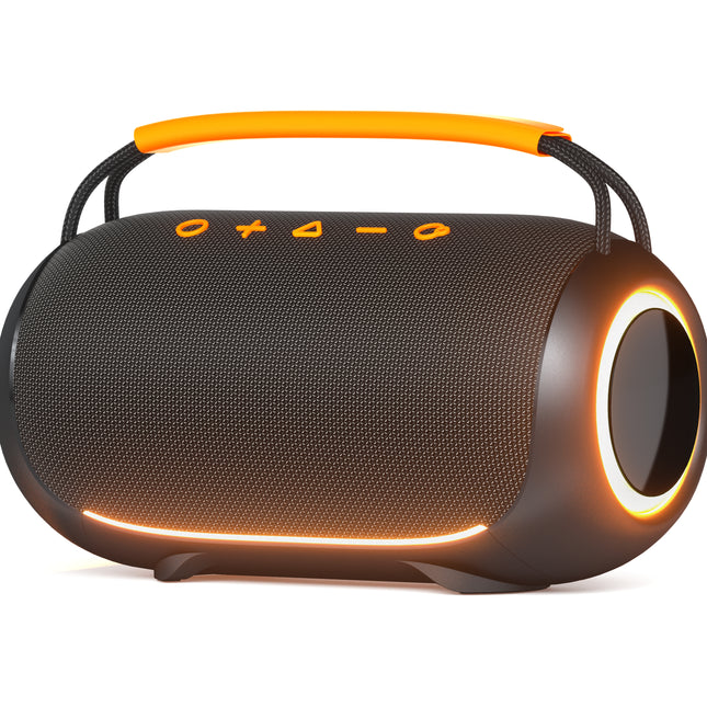 Portable Bluetooth Speaker 40W with RGB LED Lights, 3 EQ Modes, IPX5 Waterproof & Rechargeable Battery