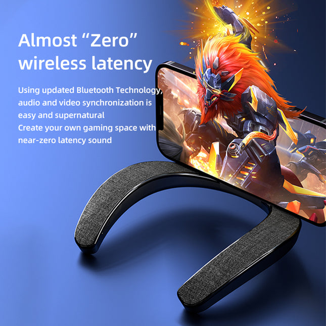 Portable Wireless Neckband Speaker with Bluetooth 5.4 and Waterproof Design