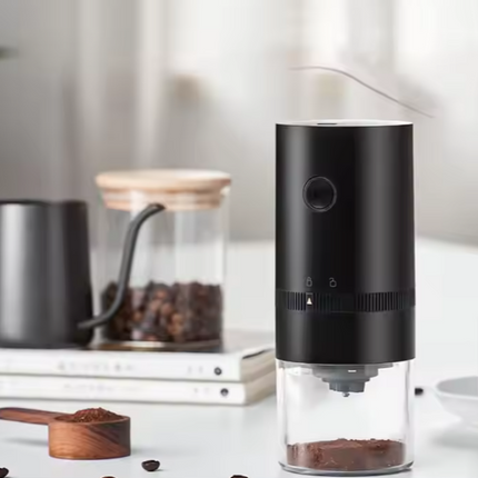 Portable 120ml Electric Burr Coffee Grinder with Rechargeable Battery and Conical Grinding Design