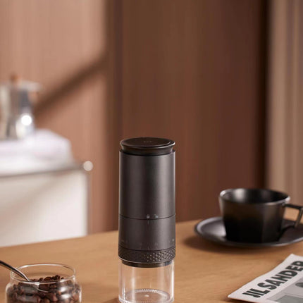 Compact Electric Coffee Grinder with External Adjustment Ring and USB Rechargeable Design