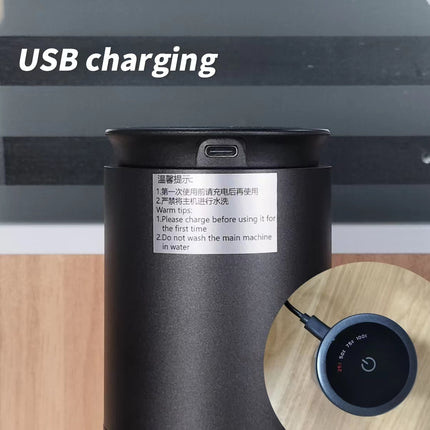 Compact Electric Coffee Grinder with External Adjustment Ring and USB Rechargeable Design
