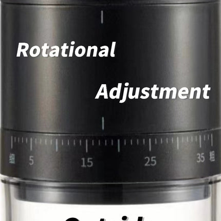 Compact Electric Coffee Grinder with External Adjustment Ring and USB Rechargeable Design