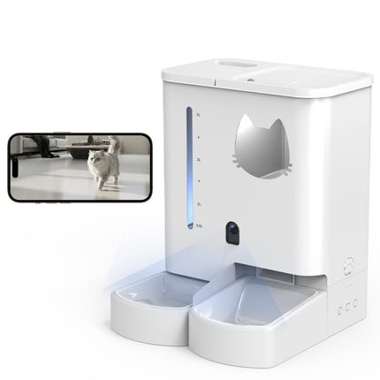 Smart Automatic Pet Feeder with Video Monitoring, Water Dispenser, LCD Display and Timer