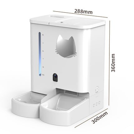 Smart Automatic Pet Feeder with Video Monitoring, Water Dispenser, LCD Display and Timer